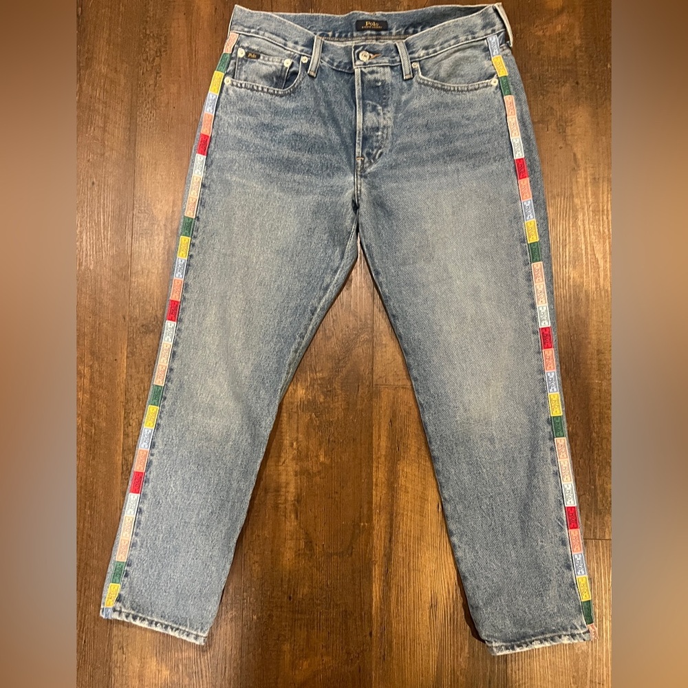 Polo Ralph Lauren Women's Multi Logo Taped Avery Boyfriend Relaxed Jeans - 28